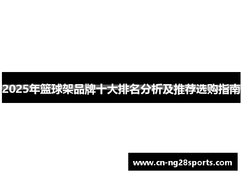 2025年篮球架品牌十大排名分析及推荐选购指南
